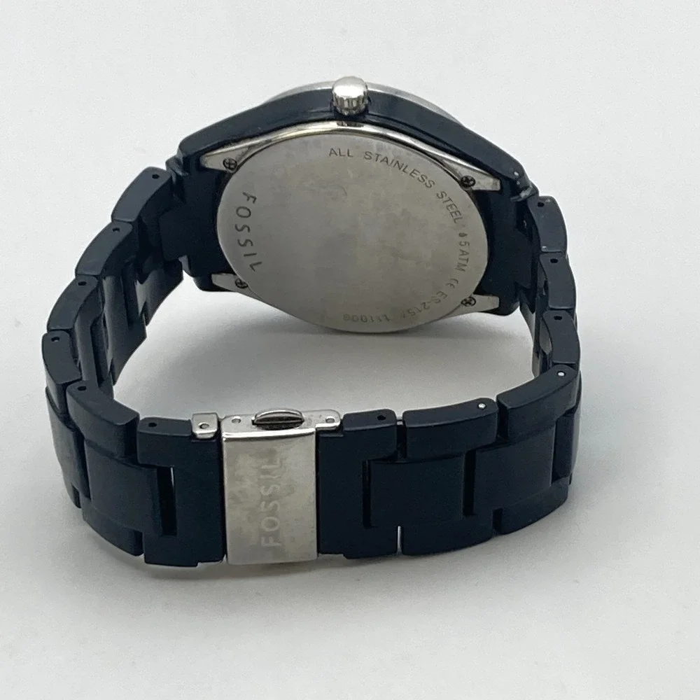 Fossil Stella Women's Watch 38mm Black Day Date ES2157 Crystals New Battery 7